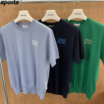 韩国代购CRAIG KARL高尔夫穿搭26春夏混纺圆领运动短袖针织T恤男