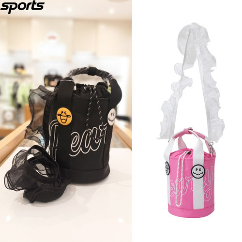 韩国代购pearly gates高尔夫配饰25春夏女GOLF休闲标志手提水桶包