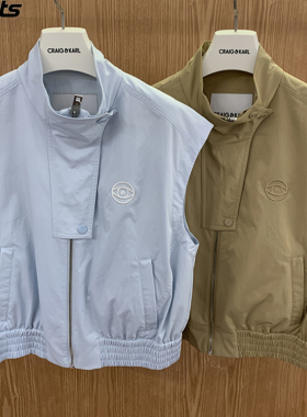 韩国代购CRAIG KARL高尔夫26春夏立领无袖防风运动户外背心马甲女