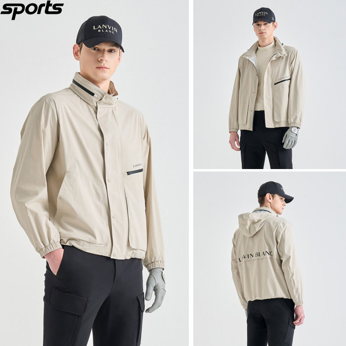 韩国代购lanvin blanc高尔夫球服26春夏男防风防雨透气连帽雨衣