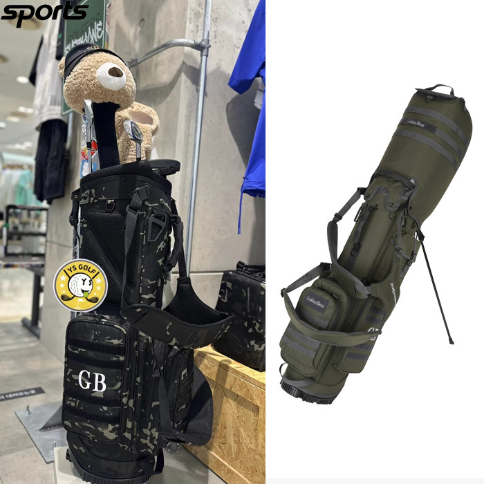 韩国代购GOLDEN BEAR高尔夫配饰24春男女迷彩图案轻质GOLF球杆包