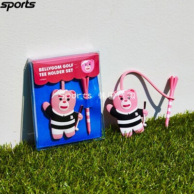 韩国代购BELLYGOM高尔夫配件23年ins潮款卡通熊挂件标记固定球TEE