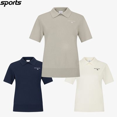 韩国代购southcape高尔夫26春夏简约弹力运动针织短袖POLO衫T恤女