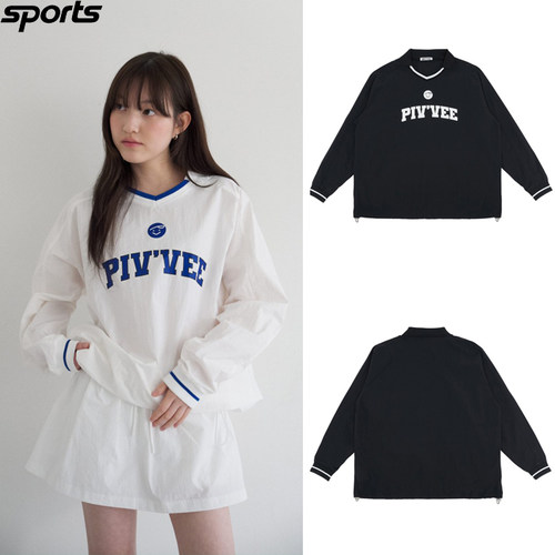 韩国代购Pivvee高尔夫球服26春夏女拼色轻薄宽松运动休闲舒适上衣