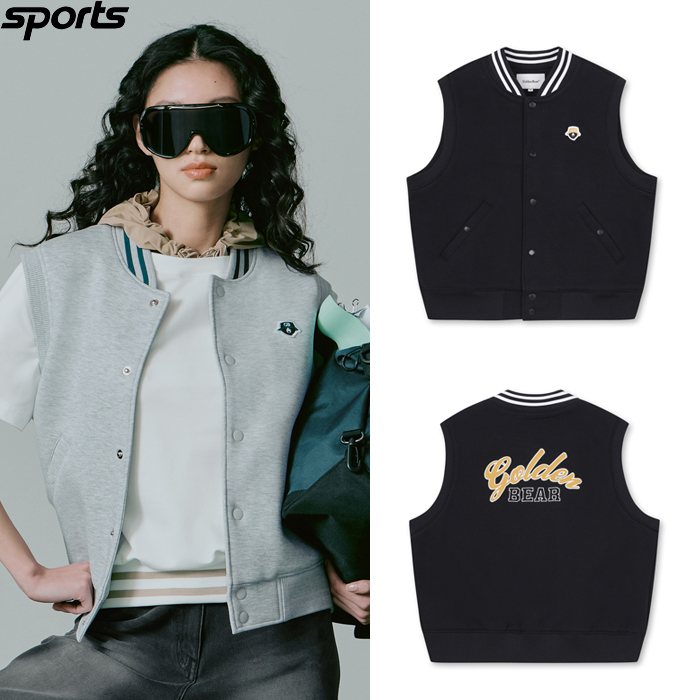 韩国代购GOLDEN BEAR高尔夫球服25早春女子GOLF标志拼色百搭背心