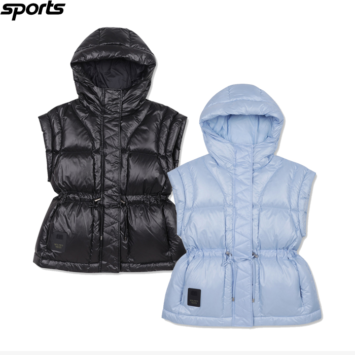 韩国代购GOLDEN BEAR高尔夫球服24秋冬女子GOLF连帽束腰保暖背心