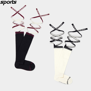 韩国代购lanvin blanc高尔夫配饰25秋女标志弹力透气柔软系绳长袜