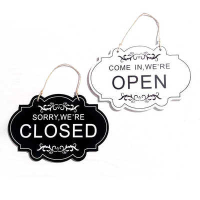 酒吧店铺装饰双面创意木制营业牌