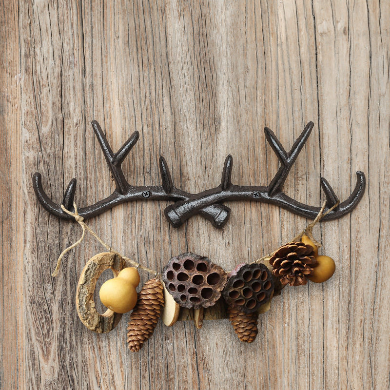 铸铁铁艺关客壁挂别墅酒店个性墙挂咖啡厅创意挂钩墙上衣柜挂衣钩