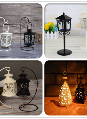 镂空黑白路灯田园风玻璃婚庆烛台