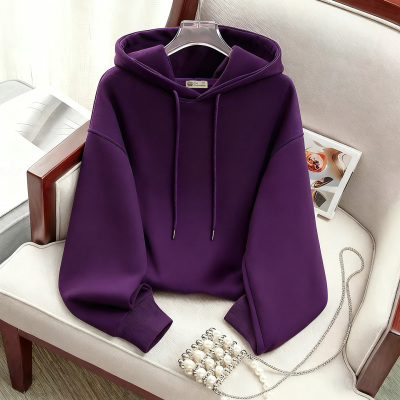 加绒宽松休闲短款连帽卫衣女外套