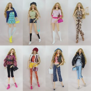 辣妹风多件套带鞋包配饰孤品片装时尚达人街拍时装六分换装娃娃衣