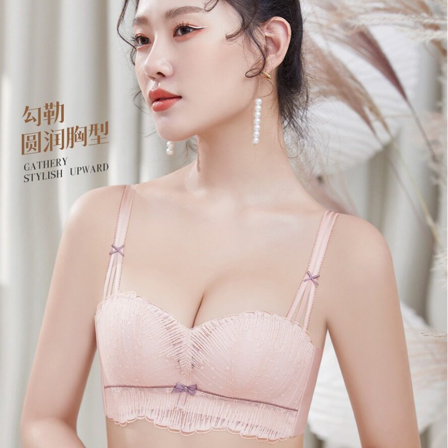 半杯调整型性感透气内衣ab杯防下垂青年上薄下厚无痕聚拢防滑文胸