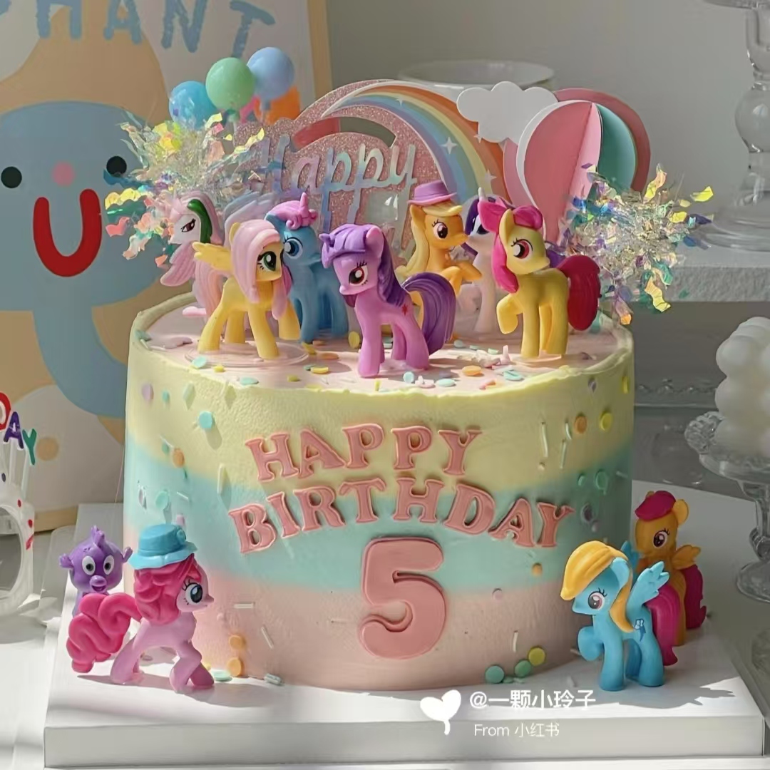 小马宝莉彩虹独角兽生日蛋糕装饰