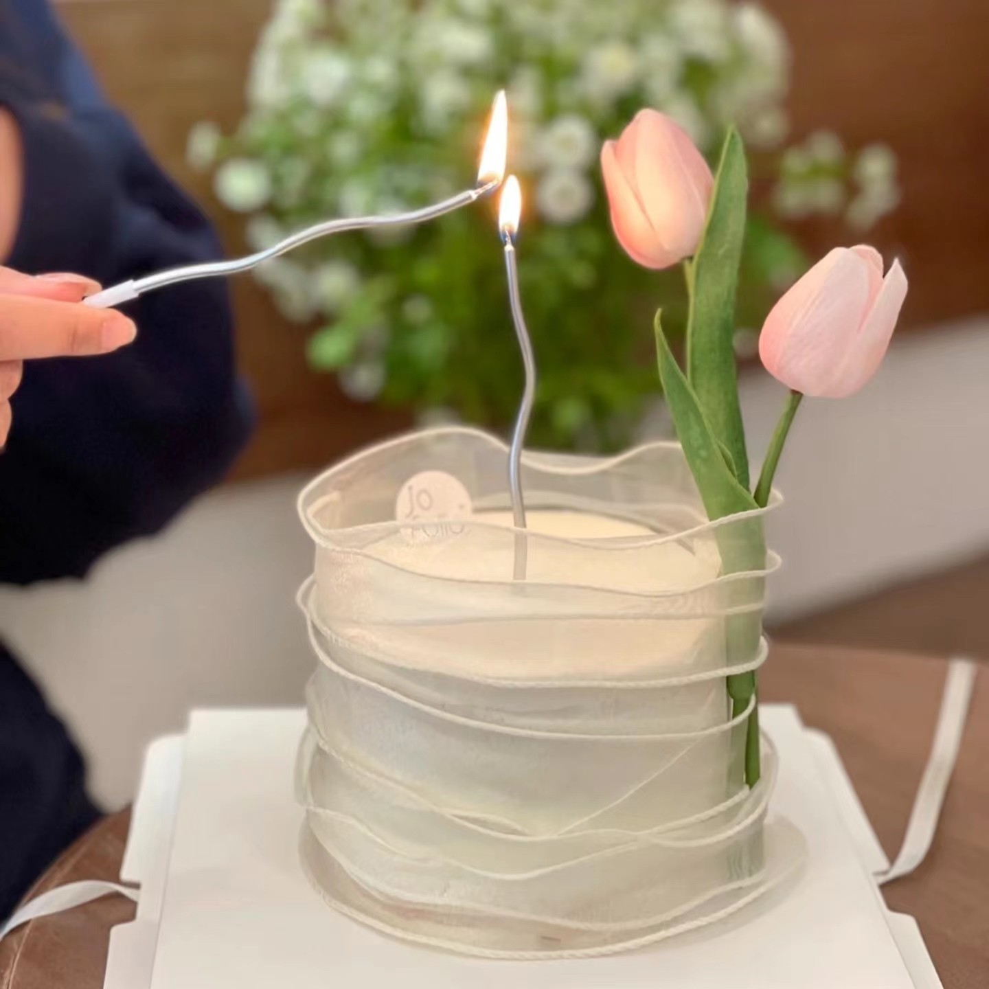 郁金香蛋糕装饰简约风丝带郁金香花束蛋糕女神女王节日快乐蛋糕,居家布艺,丝带/绸带/布带,淘宝优惠券,粉丝福利购,淘宝优惠卷