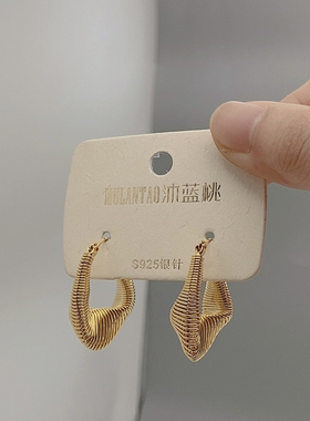 欧美夸张金属风耳环女小众设计感高级冷淡风耳饰M-04