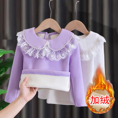 女童打底衫加绒加厚一体绒上衣