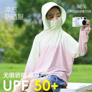 女童防晒衣夏季新款2026儿童防晒服冰丝凉感外套大童防紫外线男童