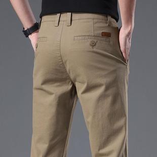 修身 高品质纯棉裤 卡其加绒休闲长裤 春夏2025新款 直筒商务 子男款