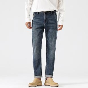 美式直筒牛仔裤男款秋冬2024新款潮牌轻奢名牌高端修身弹力小脚裤