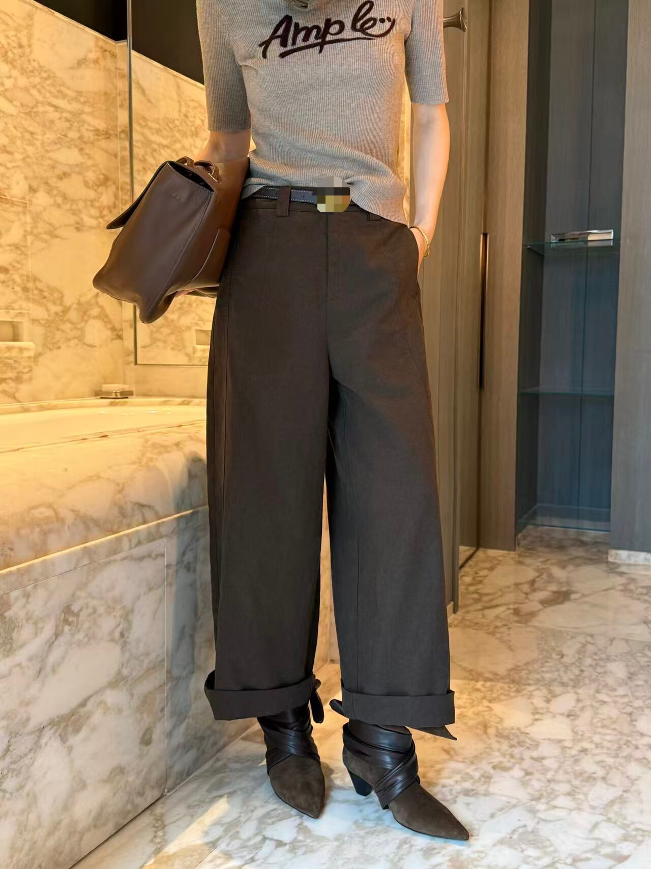 2026秋季小个子百搭卷边休闲裤女