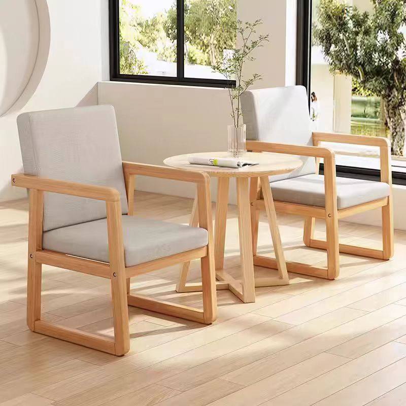 单人沙发椅阳台休闲实木酒店民宿客厅书房接待会客北欧现代简约