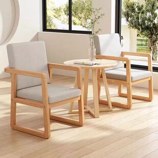 单人沙发椅阳台休闲实木酒店民宿客厅书房接待会客北欧现代简约