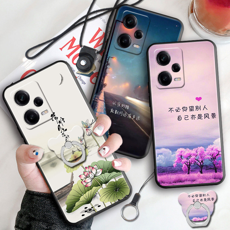 适用于红米NOTE12Pro手机壳redmi nt12p荷塘月色22101316UCP创意外壳minote12pro保护套nt12pr0防摔note12pro