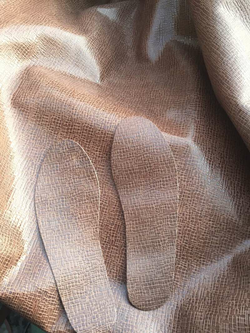 经典花纹棕黄色头层牛皮鞋垫