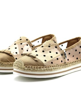 专柜玛丽正品女鞋22年春夏新帆布鞋蕾丝网纱草编麻底渔夫鞋51367W