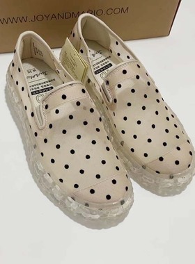 专柜玛丽正品22春夏季厚底水晶女鞋一脚蹬蕾丝波点乐福鞋女86121W