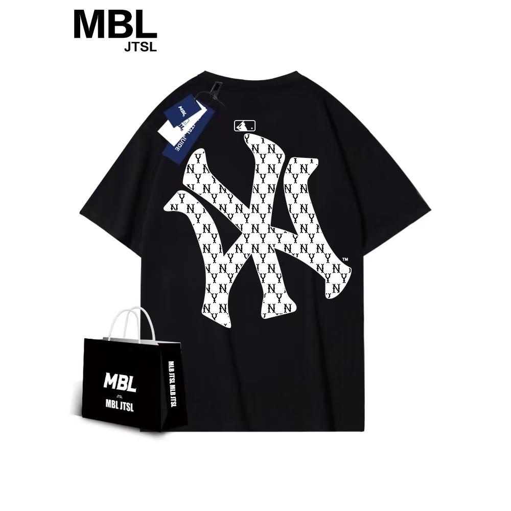 MBL短袖T恤男女2023夏季新款情侣潮牌高街印花无性别纯棉上衣简约