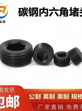 碳钢内六角堵头油塞丝堵止付螺丝螺塞闷头喉塞PT1/8PT1/4M10*1M8