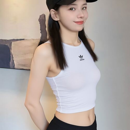 阿迪达斯三叶草女子修身针织背心
