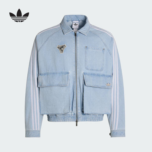 阿迪达斯男夏季工装牛仔夹克