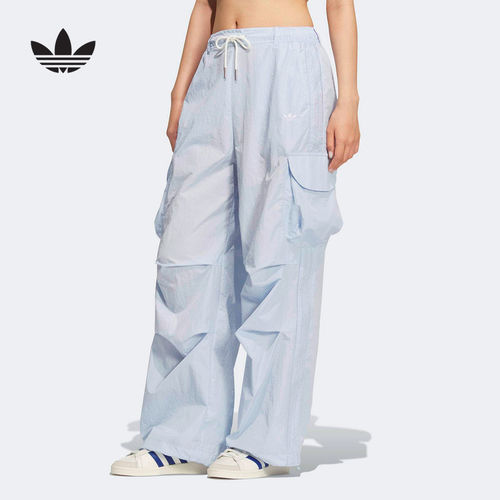 阿迪达斯女夏季透气工装阔腿裤