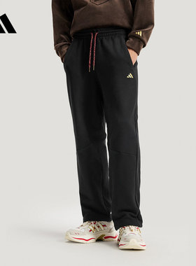 adidas阿迪达斯马年新年款男棉质运动休闲直筒长裤KE4066/KE4065