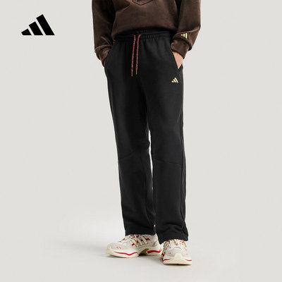 adidas马年新年男棉质直筒长裤