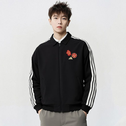 阿迪达斯马年男立领摇粒绒夹克
