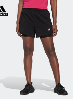 Adidas阿迪达斯女款夏季新款内衬休闲速干训练运动健身短裤HN1044