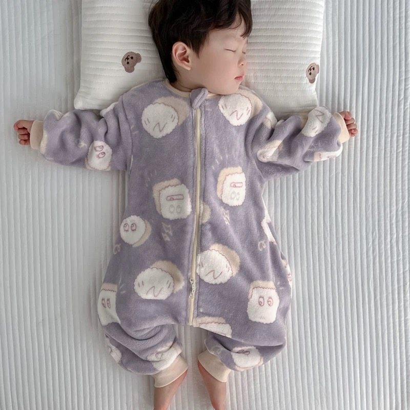 婴幼儿童睡袋秋冬法兰绒护防踢被