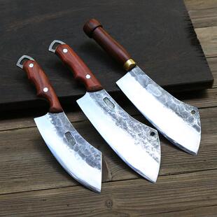 龙泉螭龙手工锻打菜刀斩切两用刀户外厨房把玩刀具DC53高硬度厨刀