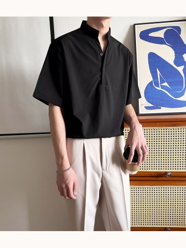 polo领短袖舒适立领青少年