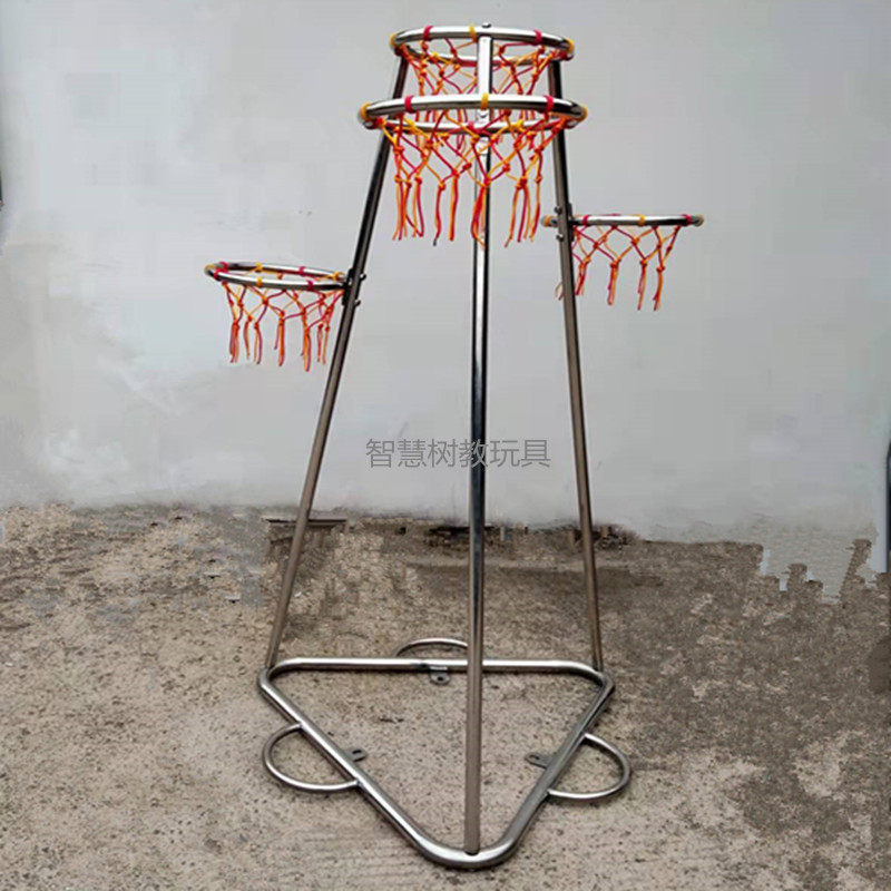 幼儿园不锈钢篮球架加厚多篮式投球架户外儿童篮球框球车篮球器材