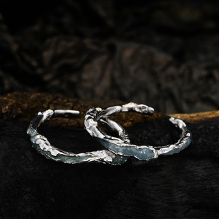 韩版S925银珐琅戒指不掉色小众气质精致高级感滴釉食指戒女J1301