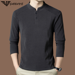 上衣潮 t恤秋冬双面德绒保暖打底衫 正品 意大利高端立领卫衣男长袖