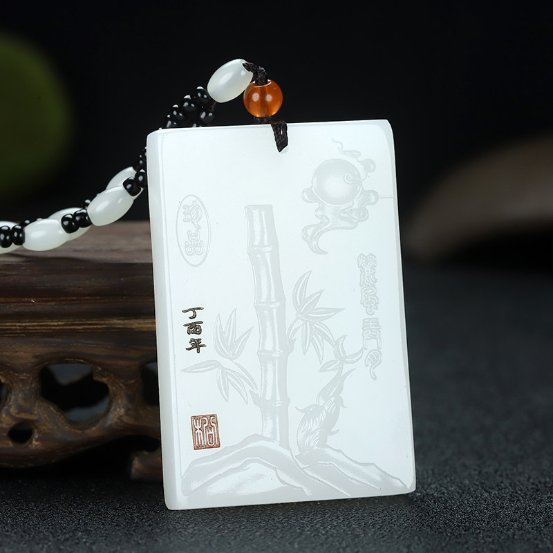 天然吊坠挂件节节高新疆和田玉