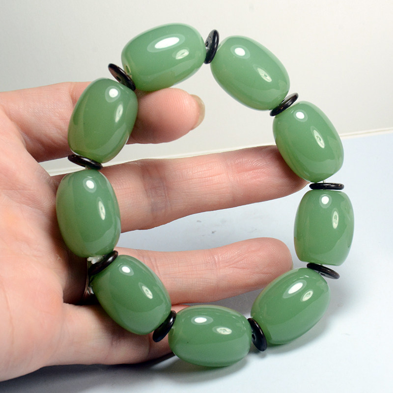 和田玉手链东陵玉路路通手链手串和田玉桶珠米粒珠手训手持把玩件