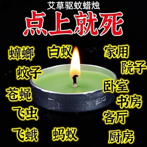 香茅艾草驱蚊香薰蜡烛室内户外