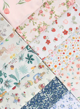 纯棉小碎花布料100%全棉做衣服裙子花布手工布头棉袄棉布面料